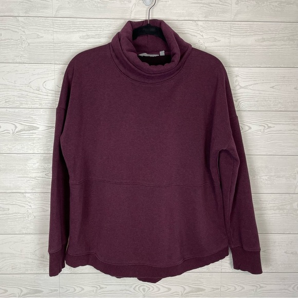 Athleta Tops - Athleta Burgundy Cowl Neck Pullover Hoodie Size Medium